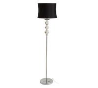 Premier Housewares Wooden Bamboo Tripod Floor Lamp Tall Led Black Top Silver Finish Self Standing Lamps For Hallways Bedroom Livingroom
