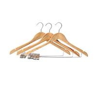 Premier Housewares Wooden Clothes Hangers, Coat Hanger, 44x4x25cm - Natural