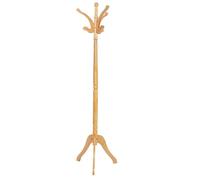 Premier Housewares Wooden Coat Stand | Free Standing Coat Stand with Curved Lines | Stand for Coats, Clothes, Hats, Handbags | Wood Storage Stand