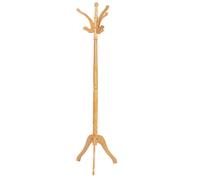 Premier Housewares Wooden Coat Stand | Free Standing Coat Stand with Curved Lines | Stand for Coats, Clothes, Hats, Handbags | Wood Storage Stand