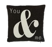 Premier Housewares Words 'You & Me' Black Cushion