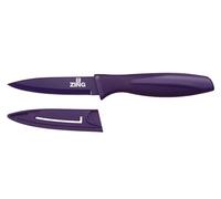 Premier Housewares Zing Vegetable Knife, Non-Stick Blade with Lid, Purple PP, TPR Coated