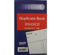 Premier impact Duplicate book invoice 125X213 mm Numbered 1 -100 (M203)