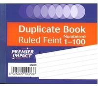 Premier impact Duplicate MEMO book 106.5 X 125.5 mm Numbered 1 -100 (M200)with carbon - Pack of 10
