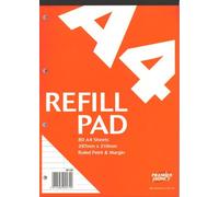 PREMIER IMPACT Refill Pad Headbound Perforated Punched Feint Ruled Margin 80 sheets A4 ref-M100- PACK OF 1