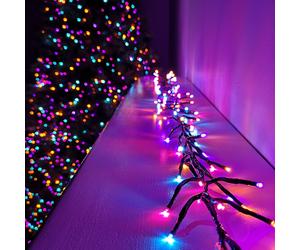 Premier Indoor Outdoor Christmas 480 LED 6.2m Multi-Action Cluster Supabrights With Timer Rainbow