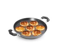 Premier Induction Base Non Stick Paniyaram Pan, Black, 7 Cavity, Small - 18cm Diameter
