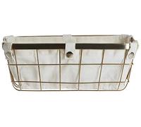 Maison Storage Basket, Gold Finished Iron Wire, Cotton Mix Liner, Gold