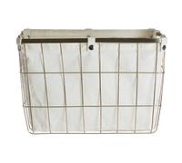 Premier Interiors Basket Storage Basket, Gold Plated Iron Wire, Cotton Mix Liner Gold