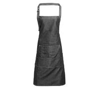 Premier Jeans Stitch Bib Apron Pack of 2 in True Black Premier True Black