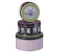 Premier Kids Set of Three Happy Owls Storage Tins