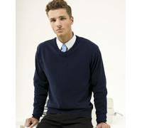 Premier Knitted V Neck Sweater in Navy X Large