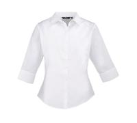 Premier Ladies 3/4 Sleeve Poplin Blouse Formal Semi Fitted Shirt Staff Work Wear