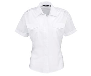 PREMIER LADIES SHORT SLEEVE PILOT Women Uniform Work Wear SHIRT 8-26 PR312