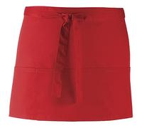 Premier Ladies/Womens Colours 3 Pocket Apron / Workwear (One Size) (Red)