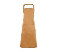 Premier Ladies/Womens Colours Bip Apron With Pocket/Workwear (One Size) (Camel)