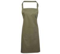 Premier Ladies/Womens Colours Bip Apron With Pocket / Workwear (Pack of 2) - Olive - One Size - Olive