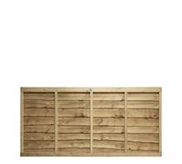 Premier Lap Wooden Fence Panel Overlapping Waney Larch, W: 6ft x H: 3ft Pressure Treated Timber for Outdoor Garden Privacy Screening & Boundary Fencing Wall Panels (182cm x 90cm)