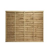 Premier Lap Wooden Fence Panel Overlapping Waney Larch, W: 6ft x H: 5ft Pressure Treated Timber for Outdoor Garden Privacy Screening & Boundary Fencing Wall Panels (182cm x 150cm)