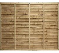 Premier Lap Wooden Fence Panel Wooden Fence Panel Traditional Waney Larch Timber, 2, 180cm Wide x 5cm Deep x 180cm High