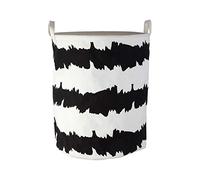 Premier Laundry Basket, Black/White Fabric