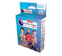 Topps Premier League Stickers 2026 - Mega Pack (Contains 18 Packets of Premier League Stickers (108 Stickers in Total).