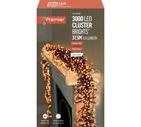Premier LED Cluster Brights Christmas Lights Multi Action Timer Outdoor Tree 3D