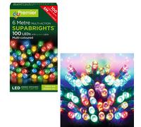 Premier Multi Action Supabrights with Timer 100 LED Multi/Green