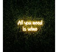 Premier 40cm LED Neon Wall Sign All You Need Is Wine - Garden Party Wall Light Sign - Warm White LED Acrylic Bar Decor Sign for Home Bar Party Decoration