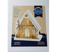 Premier LED Wooden House Scene 18cm Nordic Christmas Village