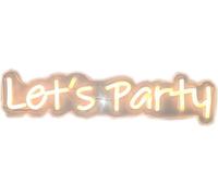 PREMIER Lets Party LED Neon Sign - Warm White