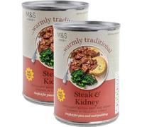 Premier Life M&S Canned Steak & Kidney Chunks | Tender chunks of British beef and kidney in a rich gravy. - 2 x 400g