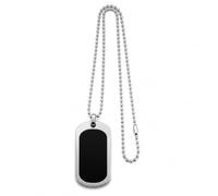 Premier Life Store Brush Rhodium & Black Pendant Necklace for Men - Onyx Art PE01 Premium Rhodium Pendant, Contemporary Jewellery Accessory for Everyday Wear & Special Occasions