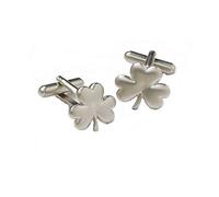 Premier Life Store Onyx-Art CK69 Shamrock 3 Leaf Clover Irish Metallic CuffLinks with a pen