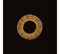 Premier Light Up Christmas Wreath, Double Gold Frame Hanging Door Wall Window Decoration with 960 Twinkling Warm White Micro LED Lights, Indoor/Outdoor Use 60cm