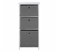 Premier Lindo Cabinet, 3 Fabric Drawers, Grey