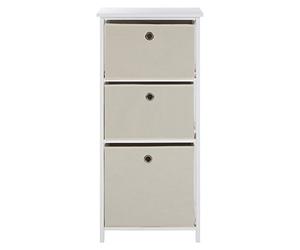 Premier Lindo Cabinet, 3 Fabric Drawers, Natural