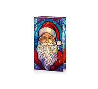 Premier - Lit Santa Glass Table Top 50 Warm White LEDs - 21x13