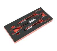 Sealey Premier 3 Piece Long Reach Needle Nose Pliers Set in Module Tray
