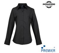PREMIER Long Sleeve Blouse Ladies Supreme Poplin Plain Work Shirt PR307