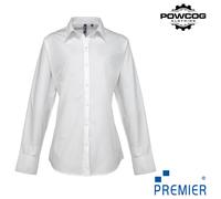 PREMIER Long Sleeve Blouse Ladies Supreme Poplin Plain Work Shirt PR307