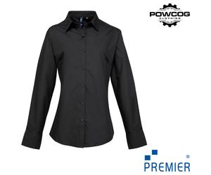 PREMIER Long Sleeve Blouse Ladies Supreme Poplin Plain Work Shirt PR307