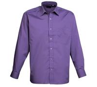 Premier Long sleeve poplin shirt - Left breast open mitred pocket