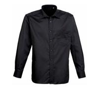 Premier Long Sleeve Poplin Shirt Men Classic Fit Formal Collar Multiple Colours