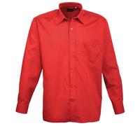 Premier Long sleeve poplin shirt - Mens, 65% Polyester, Oeko-Tex