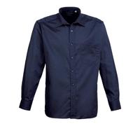 Premier Navy Long Sleeve Poplin Shirt Men Classic Fit Formal Collar