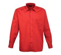 Premier Long Sleeve Poplin Shirt Menâ€™s Classic Fit Formal Collar Multiple