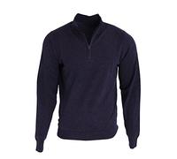 Premier Mens 1/4 Zip Neck Knitted Sweater (L) (Navy)