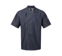 Premier Men's Chefs Zip-Close Short Sleeve Jacket in Indigo | Size: 2XL Premier Indigo 2XL