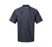 Premier Men's Chefs Zip-Close Short Sleeve Jacket in Indigo | Size: XS Premier Indigo XS